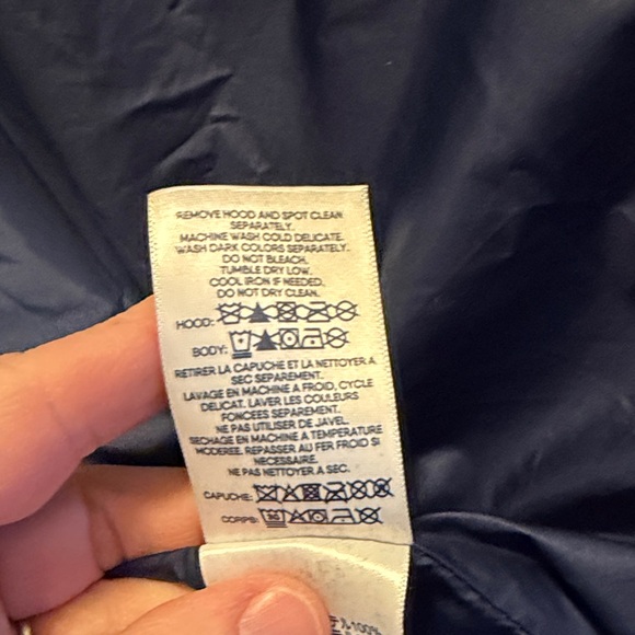 Lands' End Women's Dark Blue Down Puffer Coat with Faux Fur Trim, 2X. - Picture 7 of 9